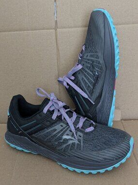 Saucony Mad River TR2 Trail Running Shoe Womens Size 12 Black Navy Blue Sneeker